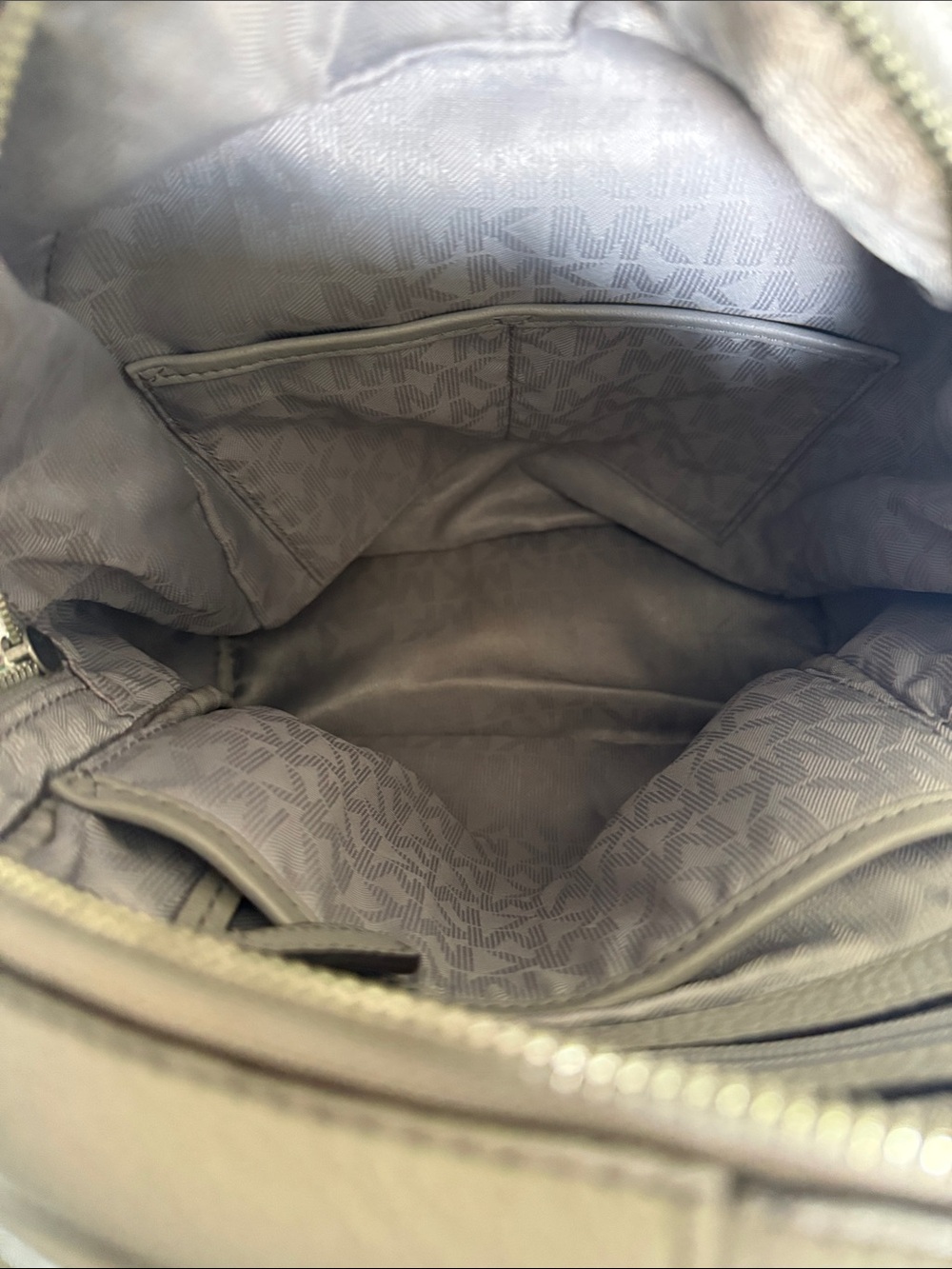 Michael Kors Grey Pebbled Leather Backpack with Stud Trim - Picture 9 of 11